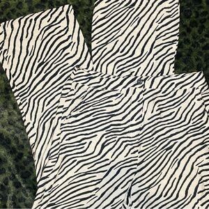 Sincerely Jules - Black and Cream Zebra Print Linen Pants
